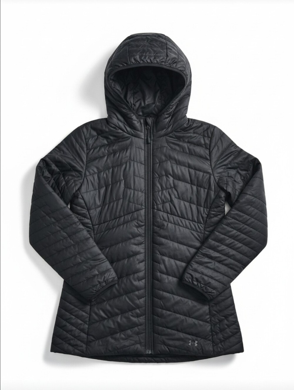 Under Armour black fitted puffer jacket XL hooded